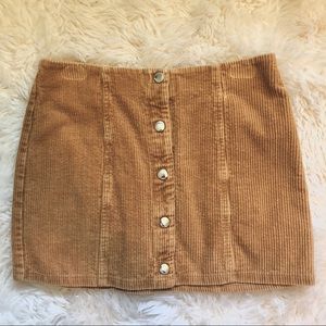 Pre-loved Forever 21 Tan Corduroy Snap-up Skirt